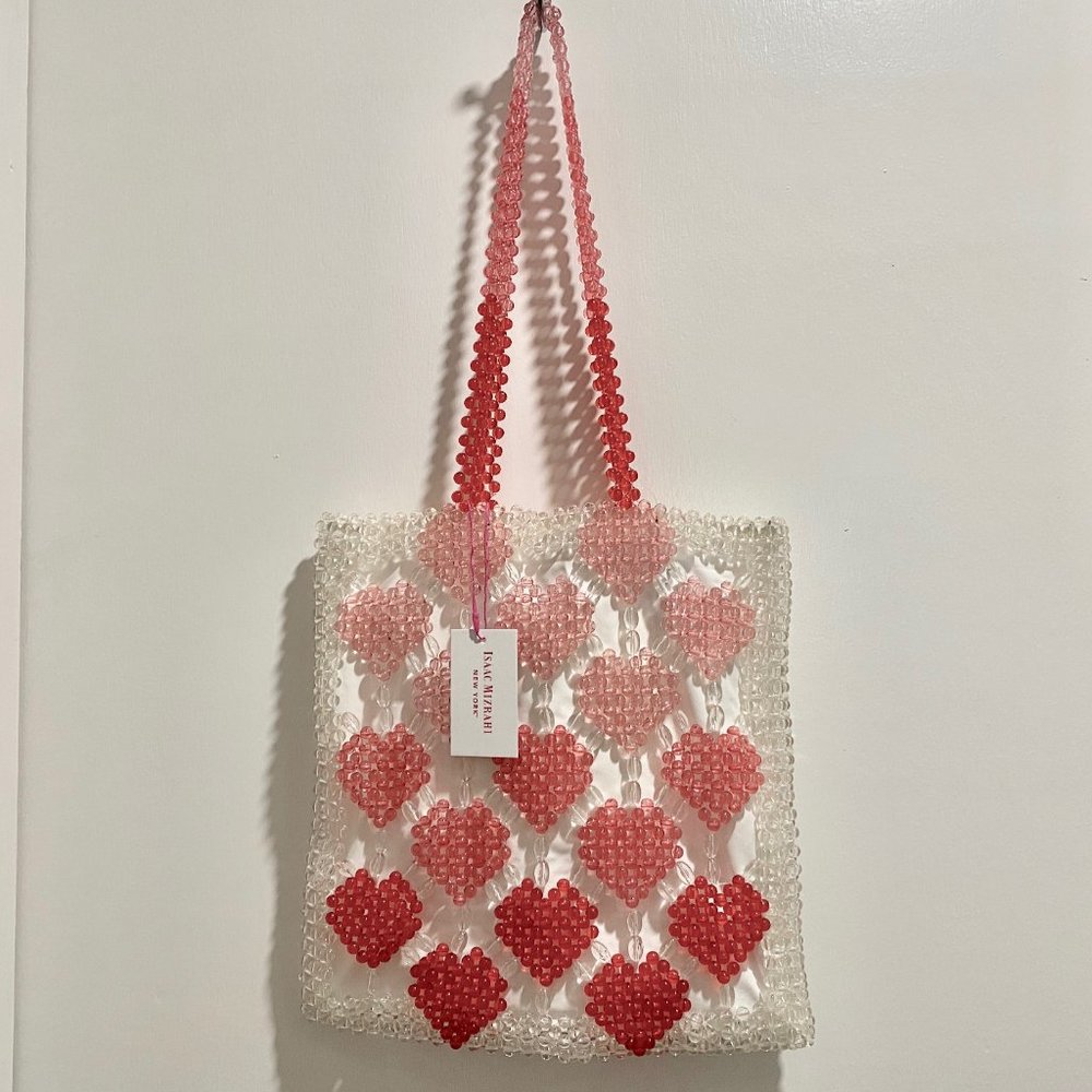 Isaac Mizrahi NY Ombre Artsy Barbie Beaded Cottage Boho Tote Shoulder Bag Purse
